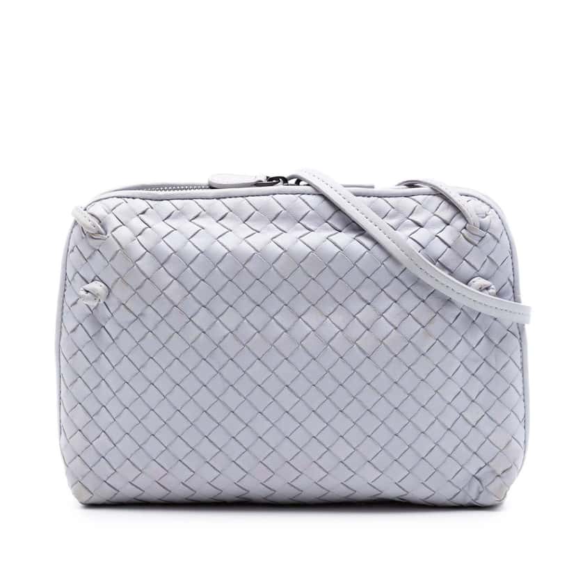 Bottega Veneta Nappa Intrecciato Nodini Crossbody Purple Leather Very good condition - Front View
