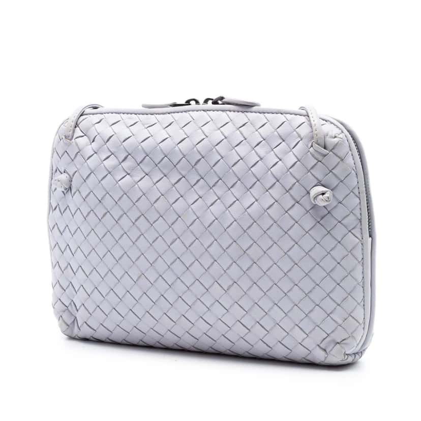 Bottega Veneta Nappa Intrecciato Nodini Crossbody Purple Leather Very good condition - Back View