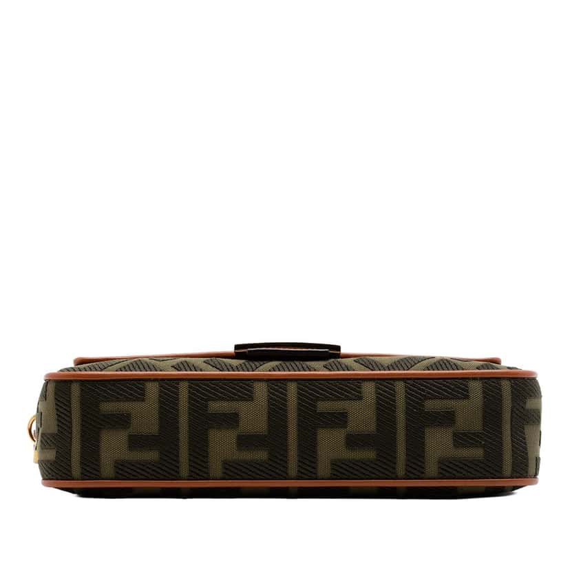 Fendi Zucca Embroidered Canvas Baguette Satchel Brown Very good condition - Inside View