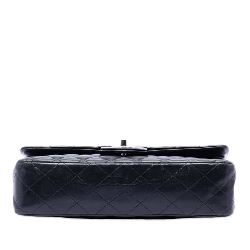 Chanel Medium Classic Lambskin Double Flap Black Leather Very good condition - Inside View