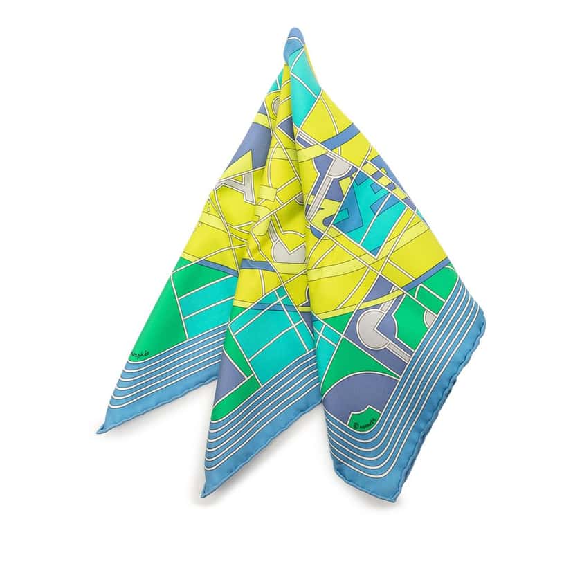 Hermès Sport Pocket Square Silk Handkerchief Blue Never worn - Front View