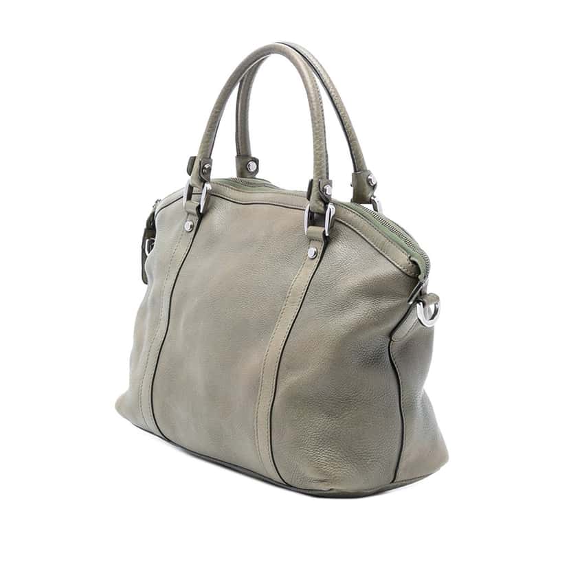 Gucci Leather GG Charm Dome Satchel Brown Leather Never worn, with tag - Back View