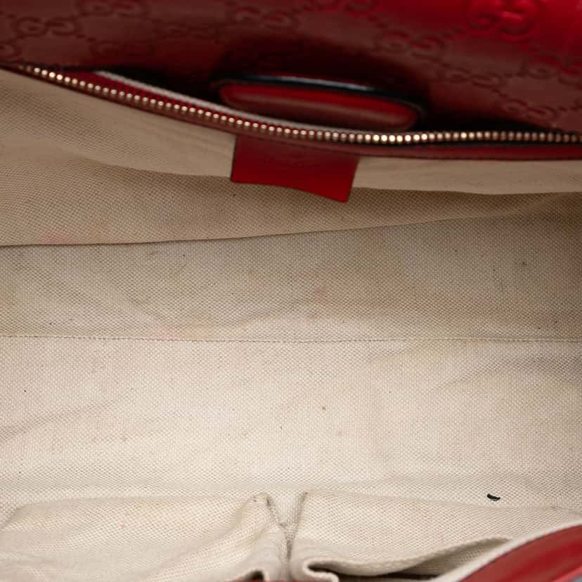 Gucci Large Guccissima Emily Shoulder Bag Red Leather Very good condition - Model View