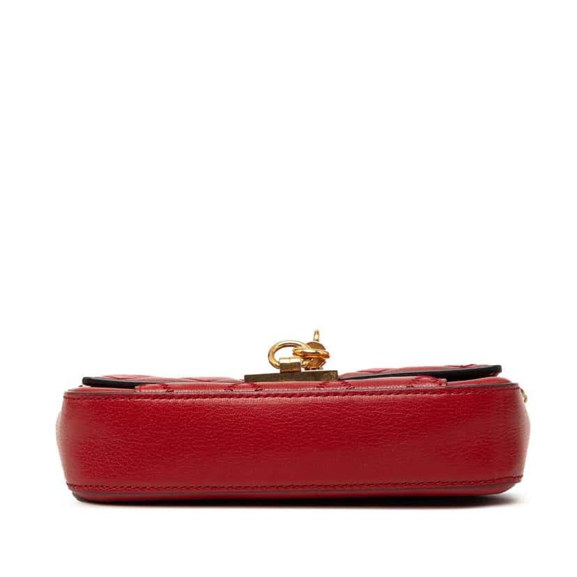 Givenchy Mini Quilted Goatskin GV3 Pocket Convertible Bag Red Leather Very good condition - Inside View