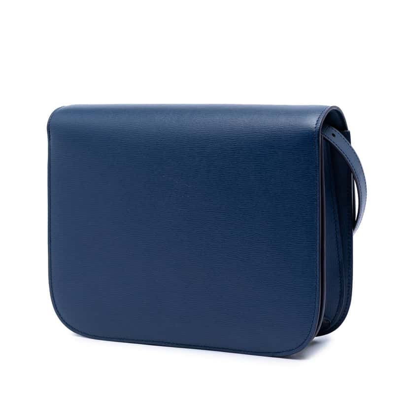 Celine Medium Calfskin Classic Box Blue Leather Very good condition - Back View