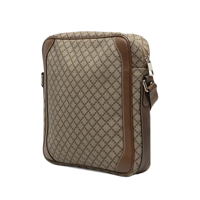 Gucci Diamante Coated Canvas Zip Crossbody Beige Very good condition - Back View