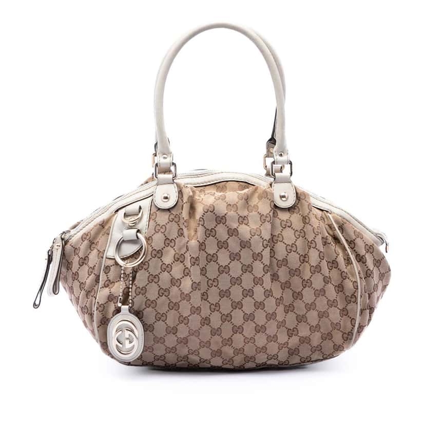 Gucci GG Canvas Sukey Satchel Beige Good condition - Front View