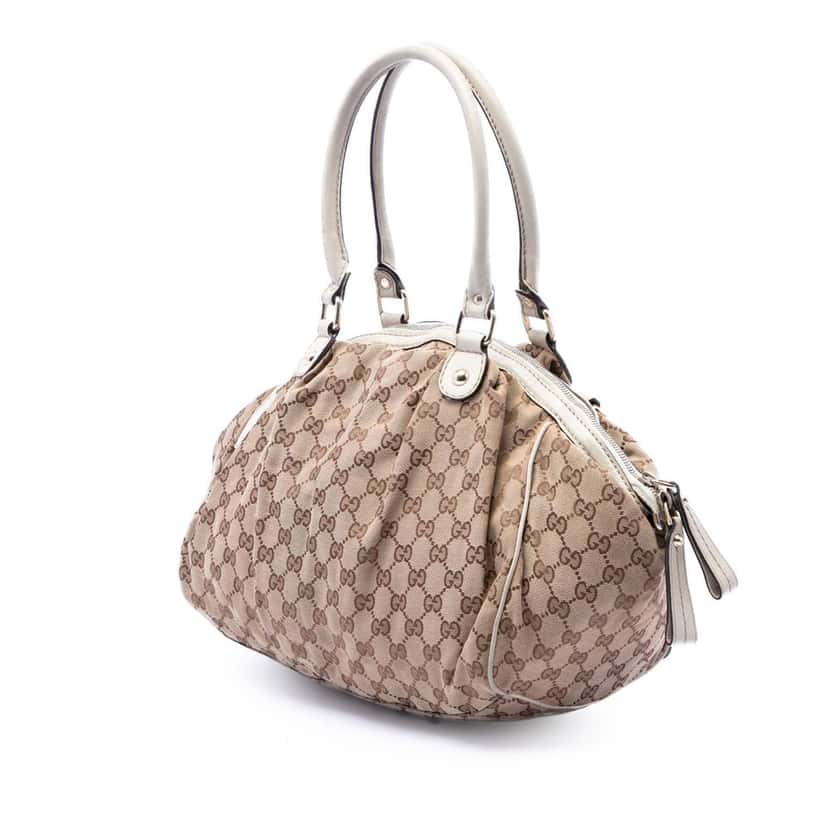 Gucci GG Canvas Sukey Satchel Beige Good condition - Back View