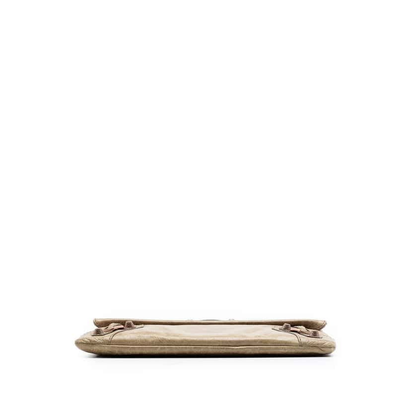 Balenciaga Lambskin Motocross Giant 12 Envelope Clutch Brown Leather Very good condition - Inside View