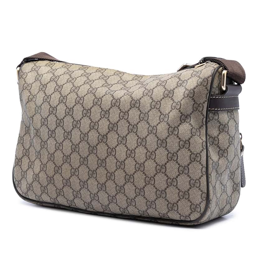 Gucci GG Supreme Double Pocket Crossbody Beige Very good condition - Back View