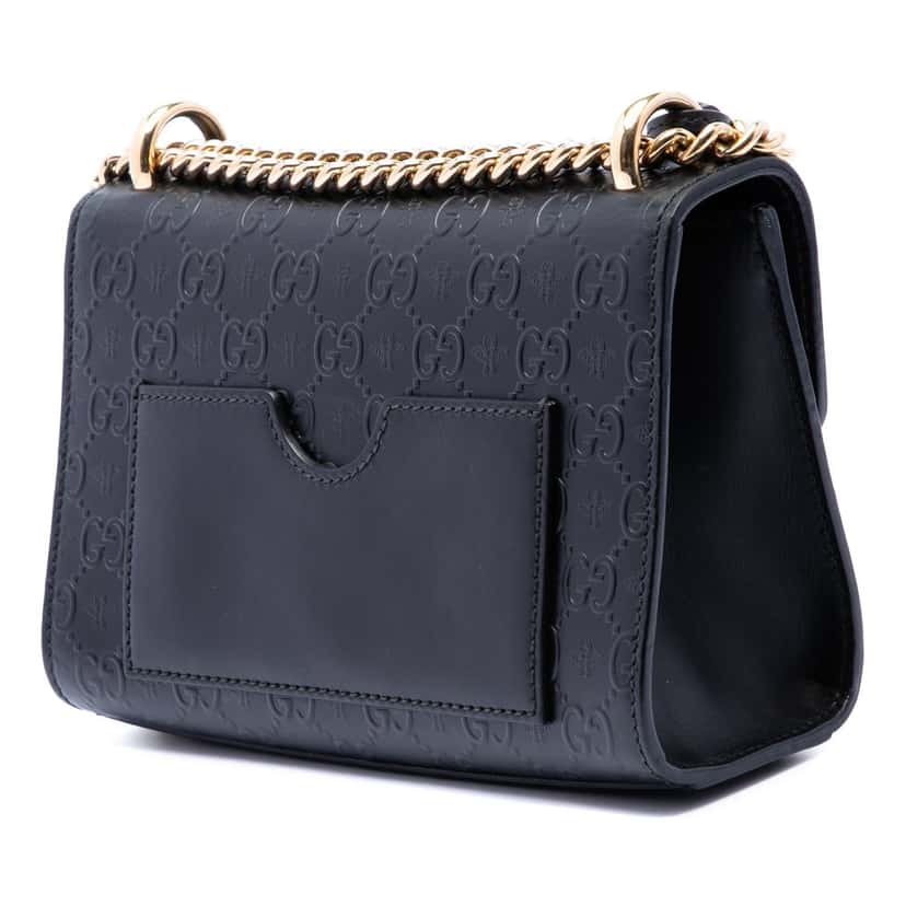 Gucci Small Guccissima Padlock Crossbody Black Leather Very good condition - Back View
