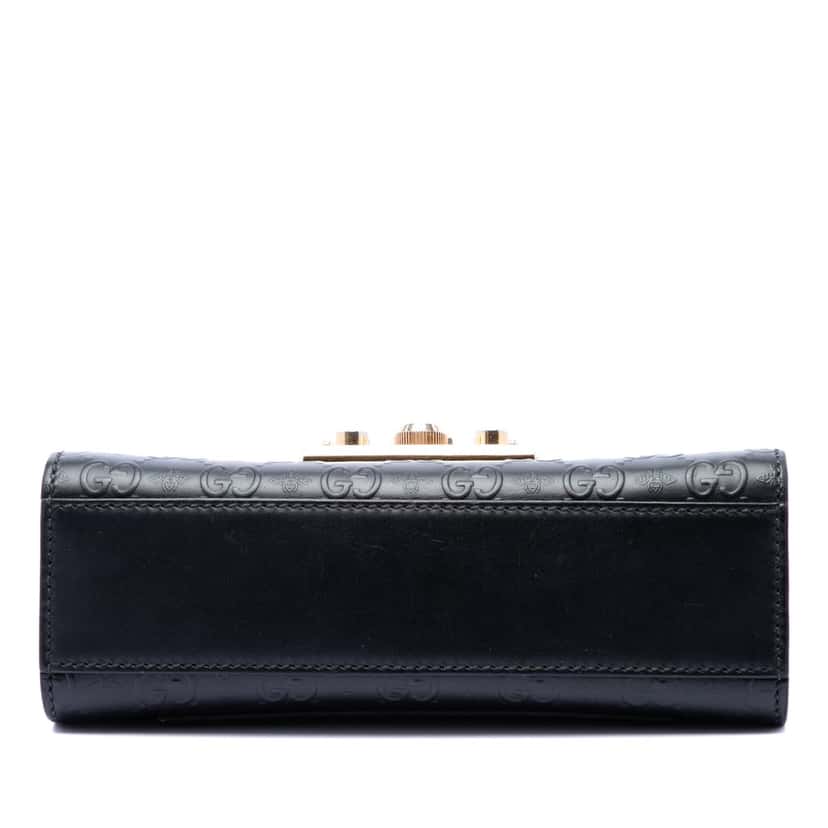 Gucci Small Guccissima Padlock Crossbody Black Leather Very good condition - Inside View