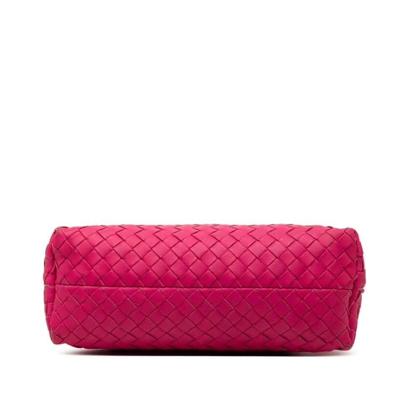 Bottega Veneta Nappa Intrecciato Frame Pochette Pink Leather Very good condition - Inside View