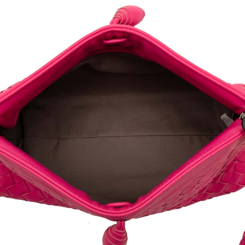 Bottega Veneta Nappa Intrecciato Frame Pochette Pink Leather Very good condition - Model View