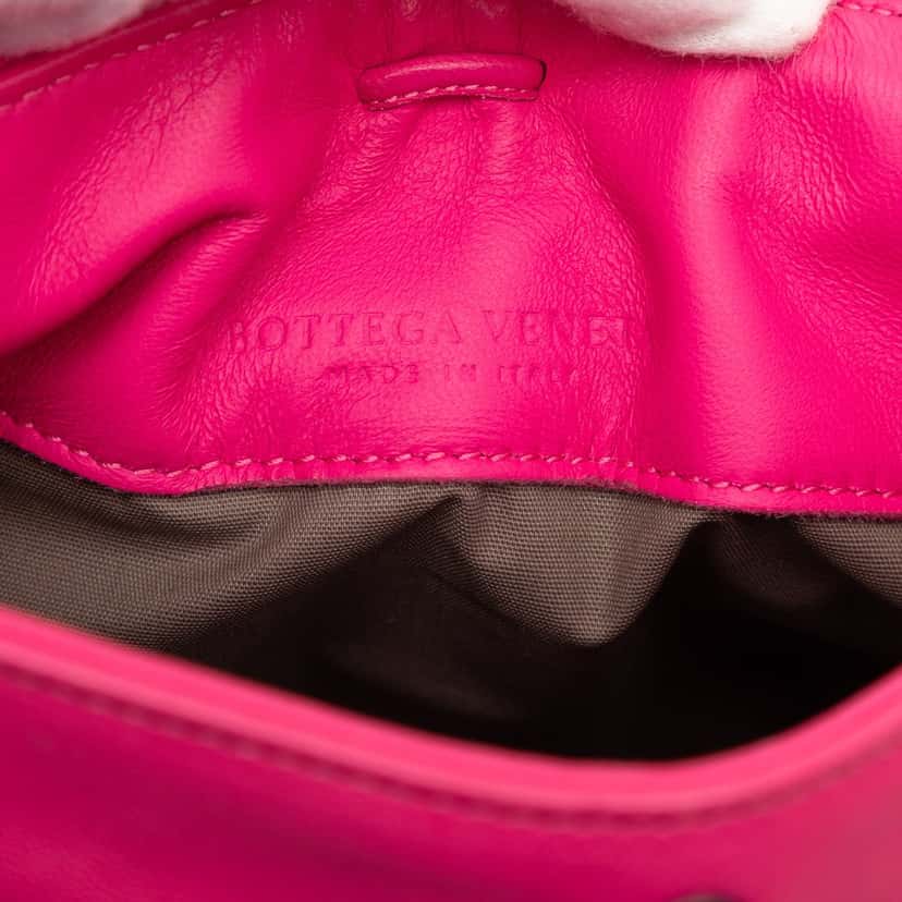 Bottega Veneta Nappa Intrecciato Frame Pochette Pink Leather Very good condition - Box View