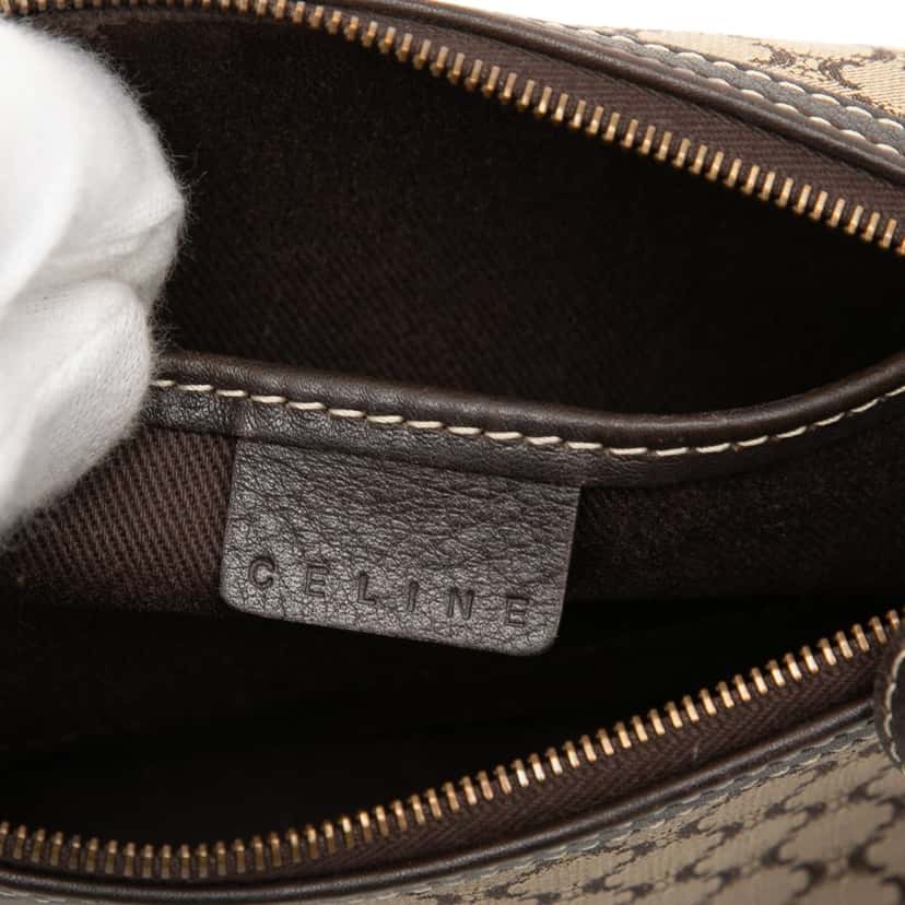 Celine Macadam Canvas Shoulder Bag Beige Very good condition - Box View