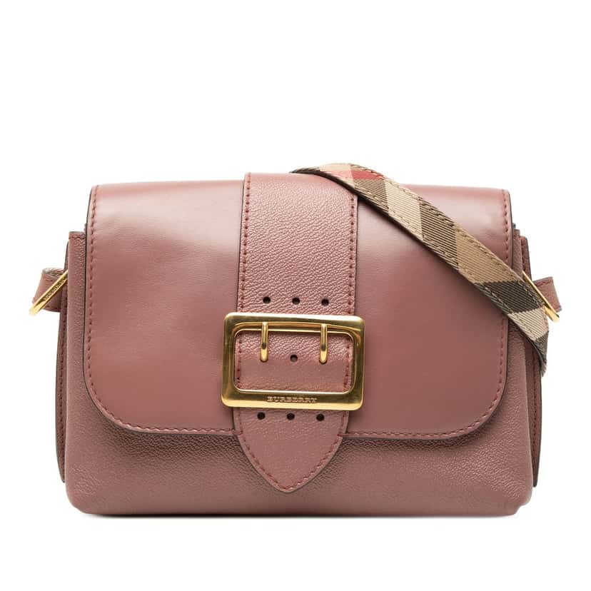 Burberry Small Leather Medley Buckle Crossbody Pink Leather Very good condition - Front View