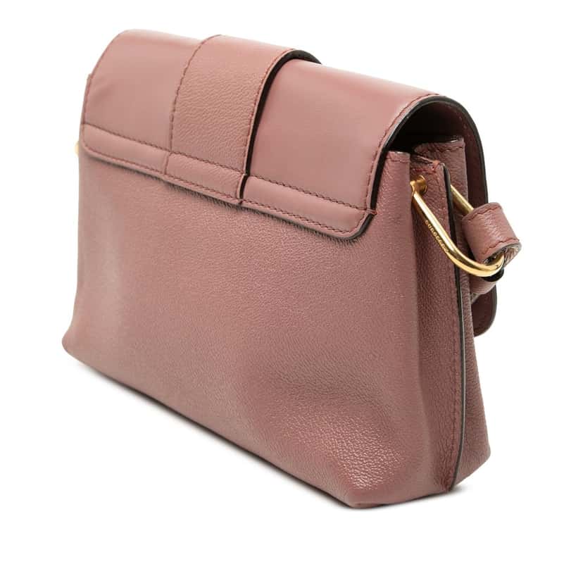 Burberry Small Leather Medley Buckle Crossbody Pink Leather Very good condition - Back View