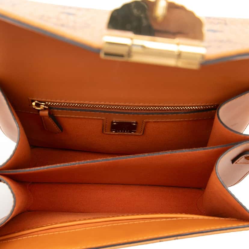 MCM Small Visetos Coated Canvas Patricia Crossbody Brown Very good condition - Model View