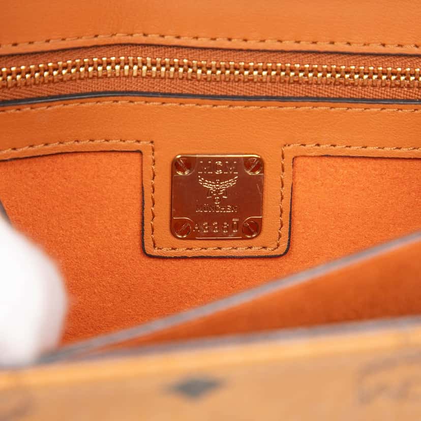 MCM Small Visetos Coated Canvas Patricia Crossbody Brown Very good condition - Box View