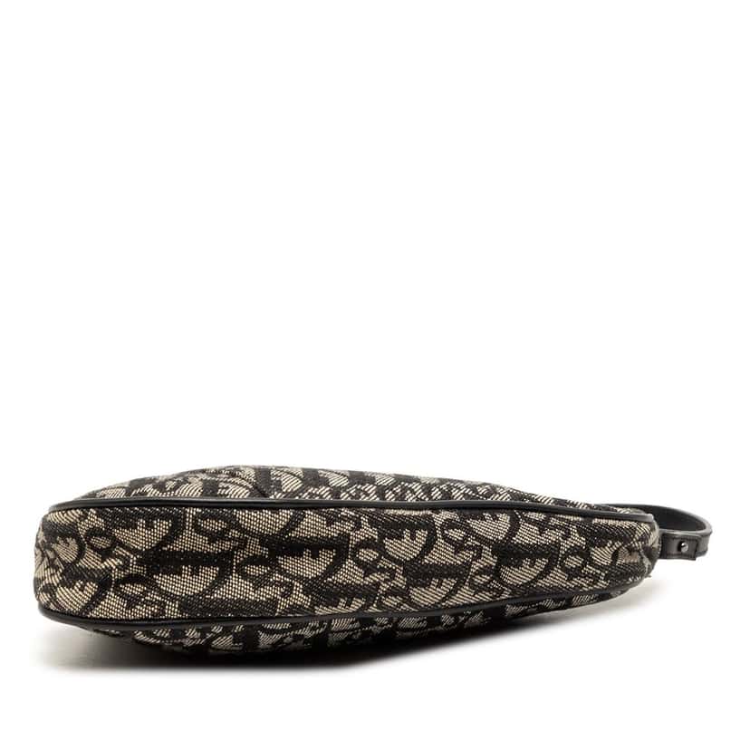 Dior Mini Diorissimo Canvas Saddle Pochette Black Very good condition - Inside View