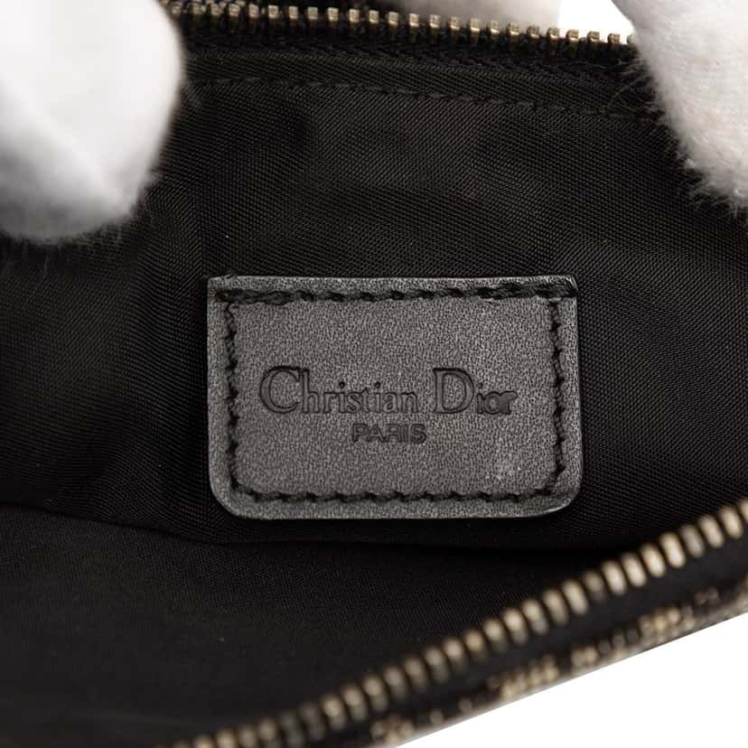 Dior Mini Diorissimo Canvas Saddle Pochette Black Very good condition - Box View