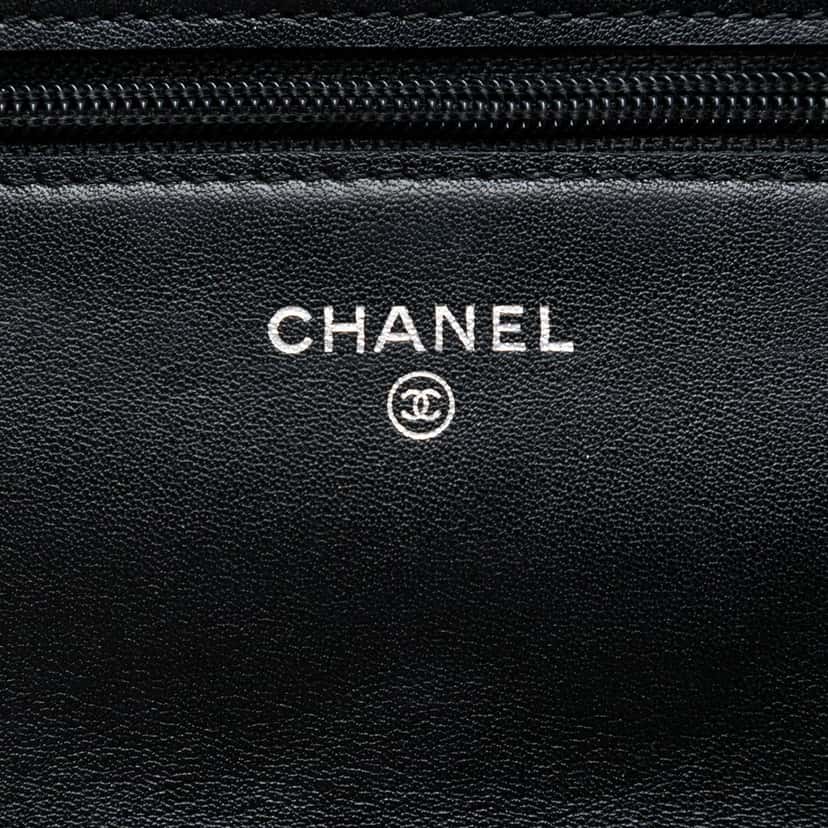 Chanel CC Quilted Patent Brilliant Wallet On Chain Black Leather Very good condition - Box View