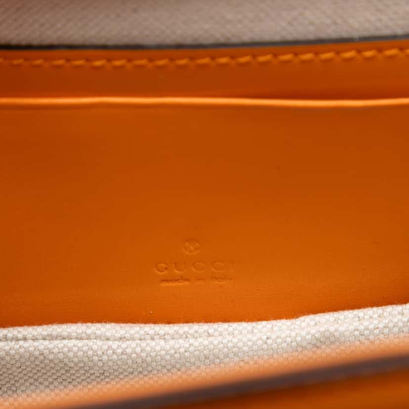 Gucci Mini Calfskin Web 1947 Bamboo Top Handle Bag Orange Leather Very good condition - Box View