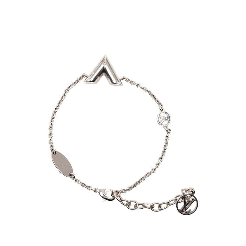 Louis Vuitton Brass Essential V Supple Bracelet Silver Metal Very good condition - Inside View