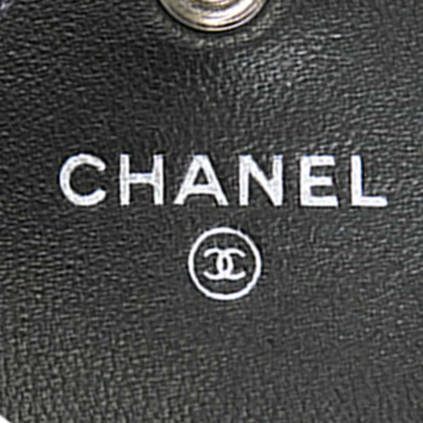 Chanel Camellia Leather Long Wallet Black Leather Very good condition - Box View