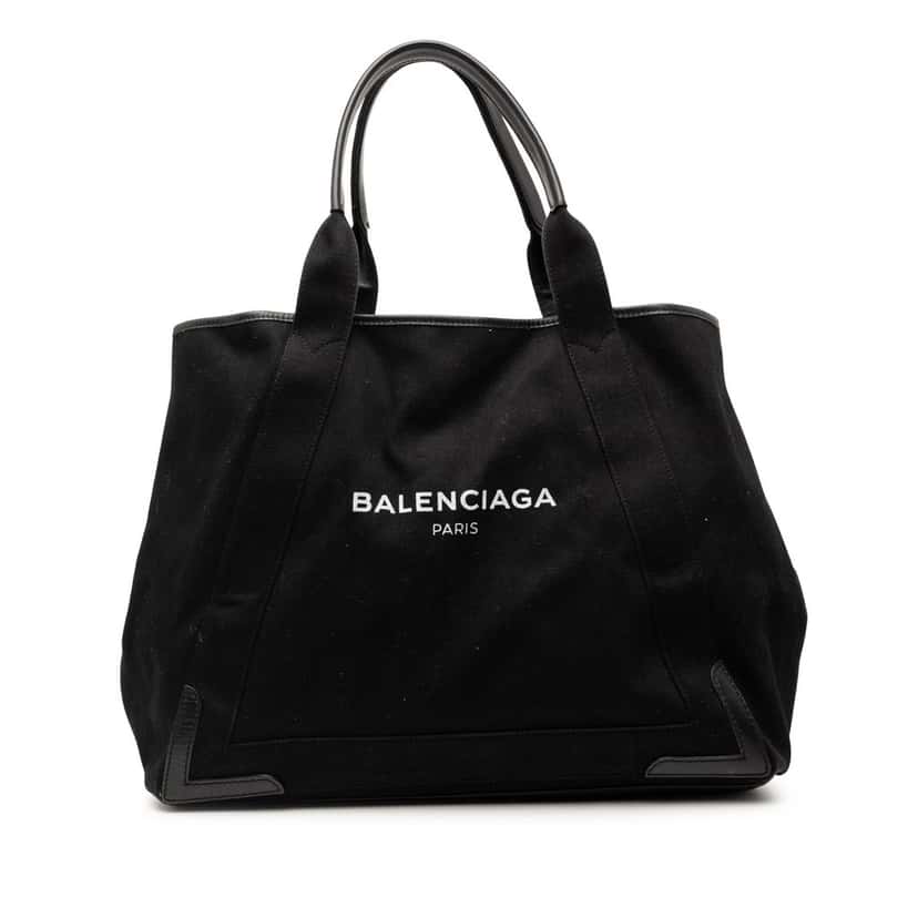 Balenciaga Denim Navy Cabas Tote M Black Very good condition - Front View