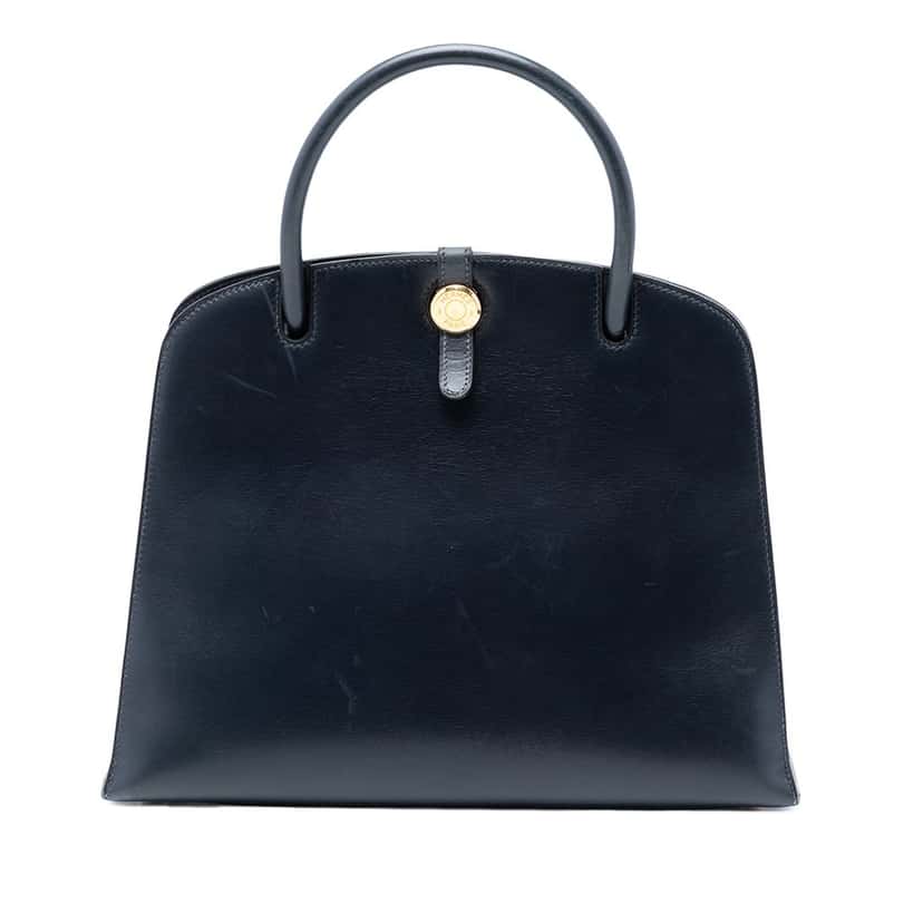 Hermès Box Calf Dalvy 30 Blue Leather Very good condition - Front View