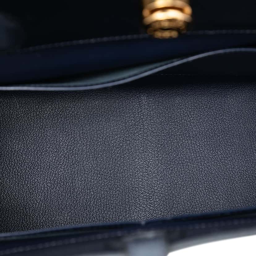 Hermès Box Calf Dalvy 30 Blue Leather Very good condition - Model View