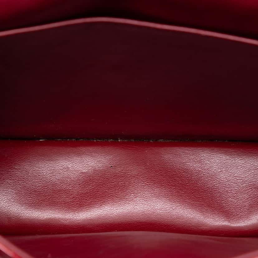 Dior Patent Cannage Lady Dior Pouch with Chain Red Leather Very good condition - Model View