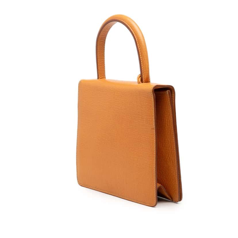 LOEWE Textured Leather Barcelona Top Handle Bag Brown Leather Very good condition - Back View