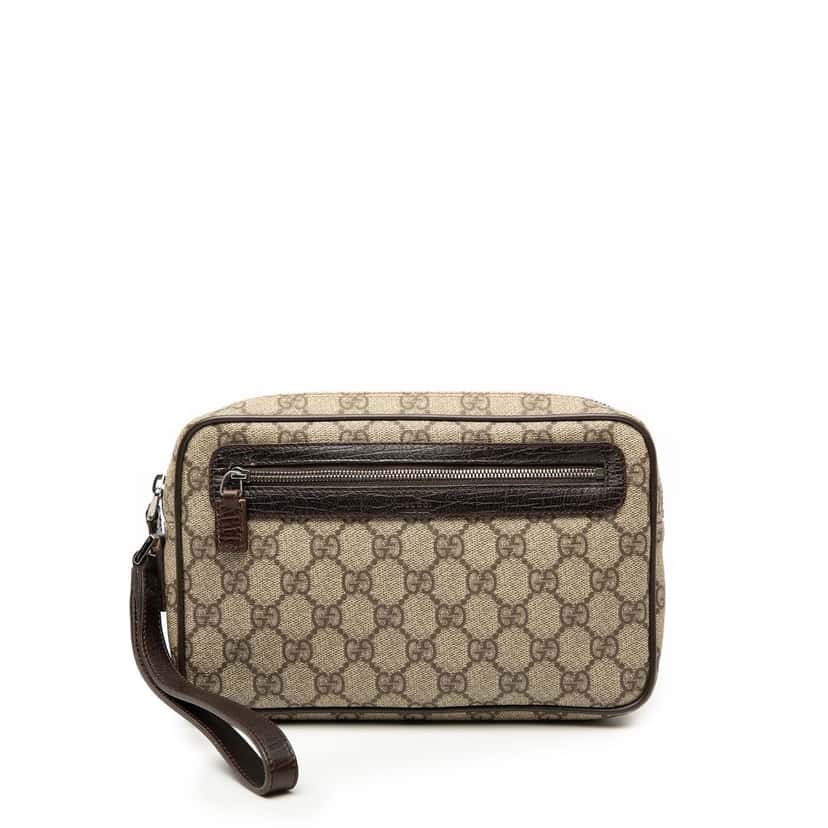 Gucci GG Supreme Clutch Beige Very good condition - Front View