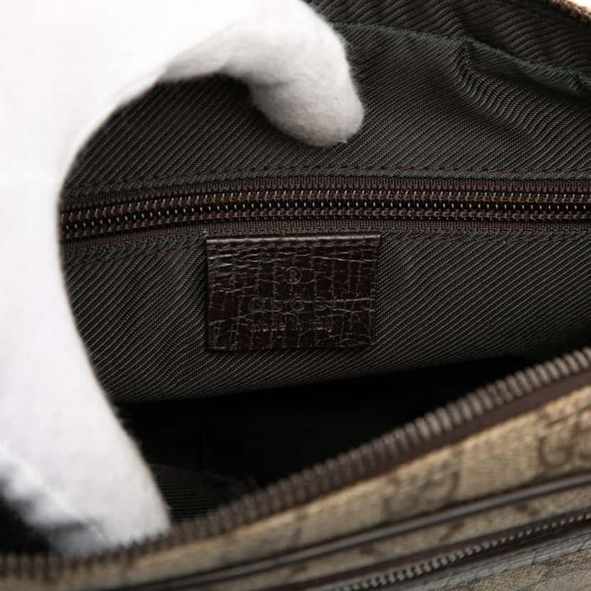 Gucci GG Supreme Clutch Beige Very good condition - Box View