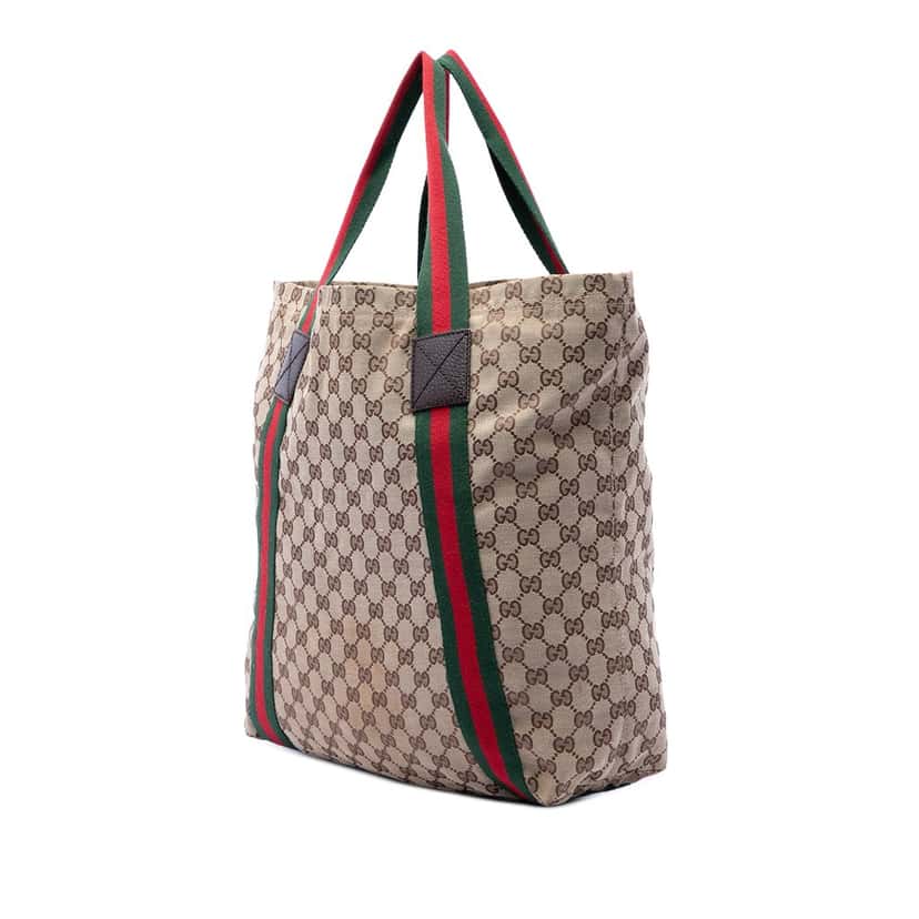 Gucci GG Canvas Web Tote Beige Very good condition - Back View