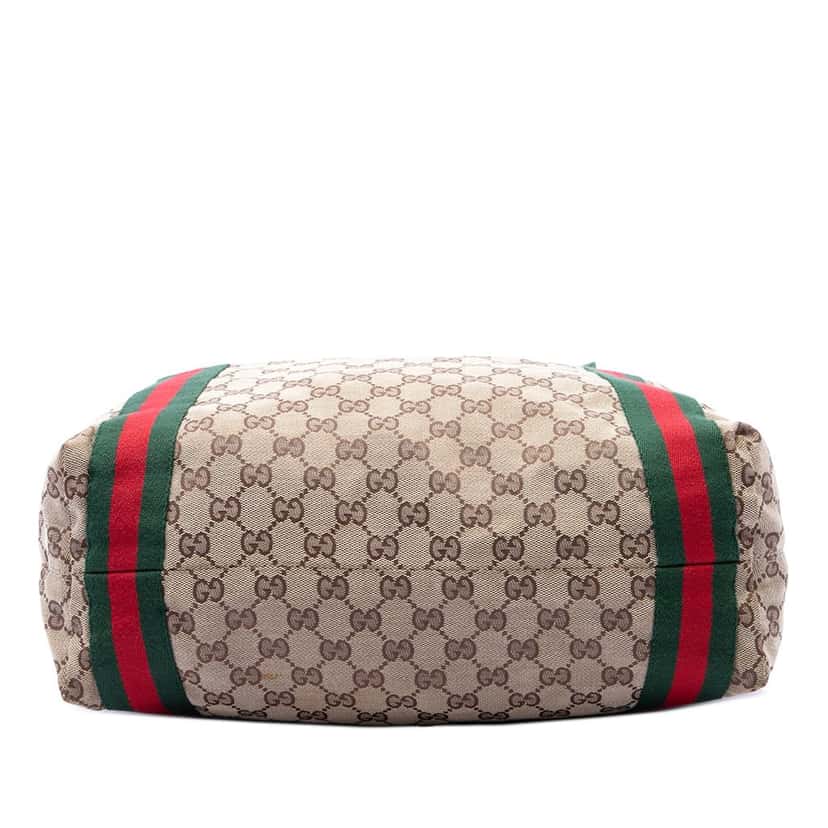 Gucci GG Canvas Web Tote Beige Very good condition - Inside View