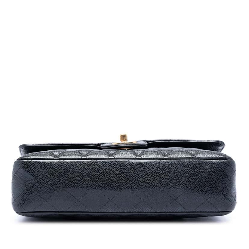 Chanel Medium Classic Caviar Double Flap Black Leather Very good condition - Inside View