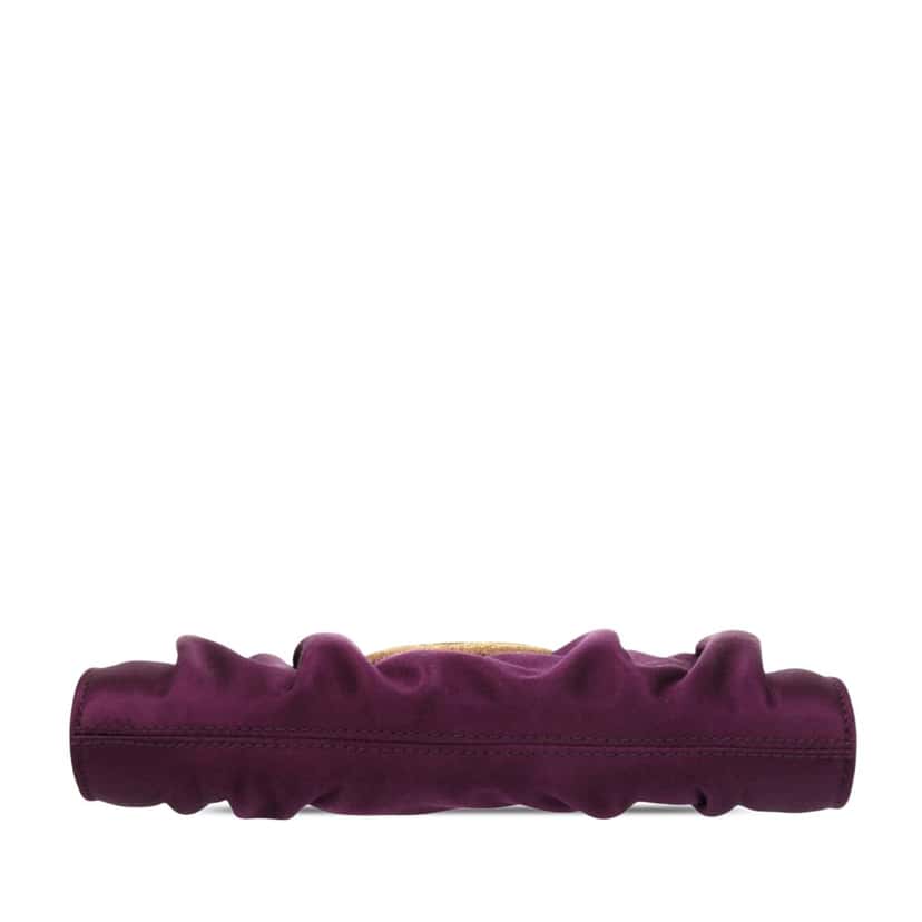 Ferragamo Satin Gancini Clutch with Chain Purple Very good condition - Inside View