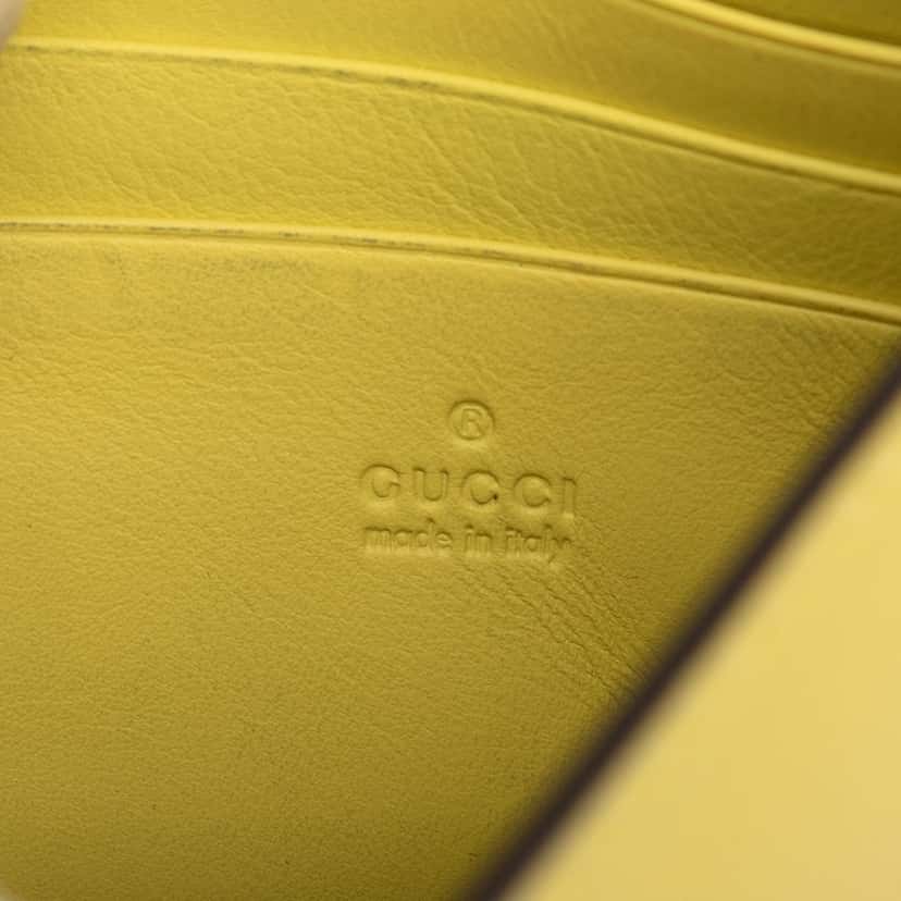 Gucci Calfskin Interlocking G Wallet on Chain Yellow Leather Very good condition - Box View