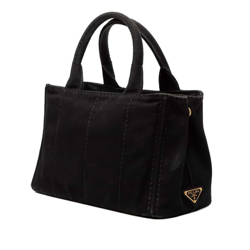 Prada Small Canvas Canapa Logo Satchel Black Very good condition - Back View