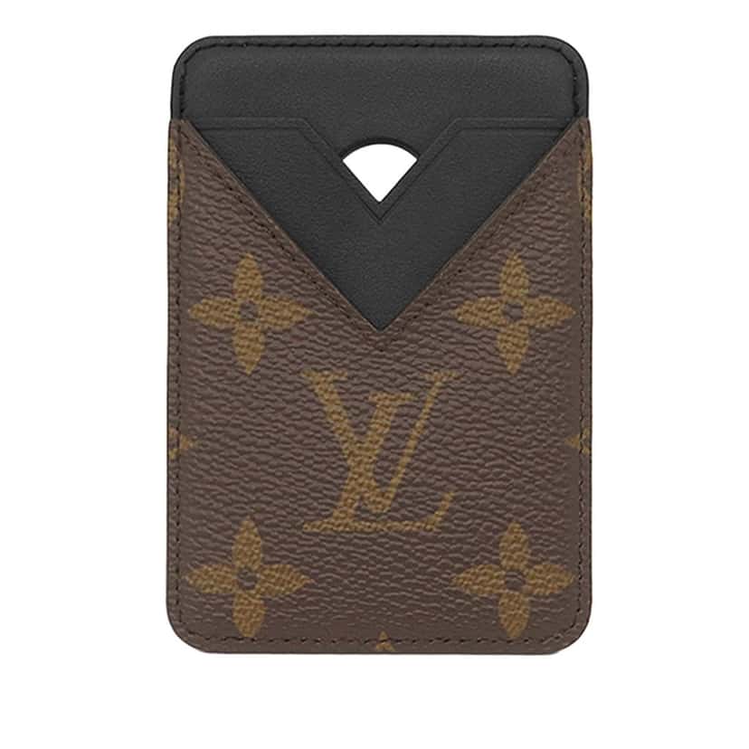Louis Vuitton Monogram Macassar Magnetic Card Holder Brown Very good condition - Front View
