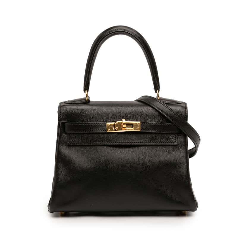 Hermès Mini Gulliver Kelly Retourne 20 Black Leather Very good condition - Front View
