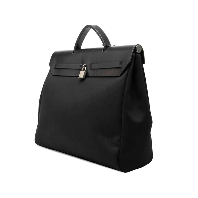 Hermès Toile Herbag MM Black Very good condition - Back View
