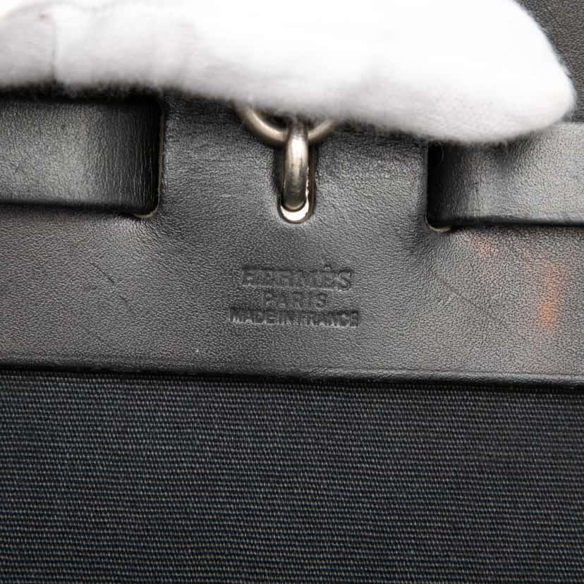 Hermès Toile Herbag MM Black Very good condition - Box View