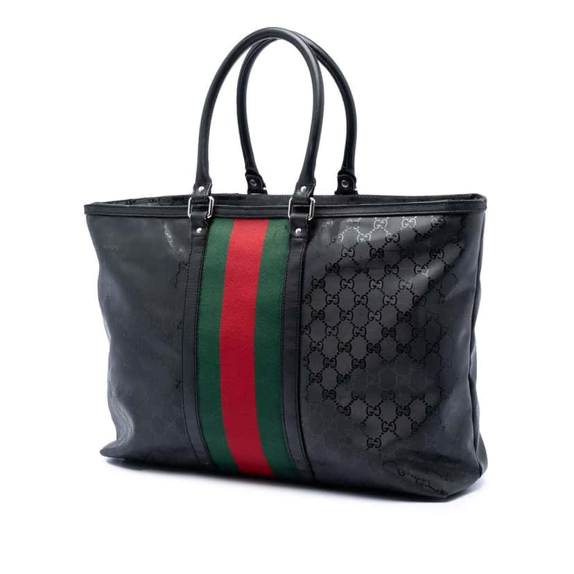 Gucci Fiat 500 Large GG Imprime Web Tote Black Good condition - Back View