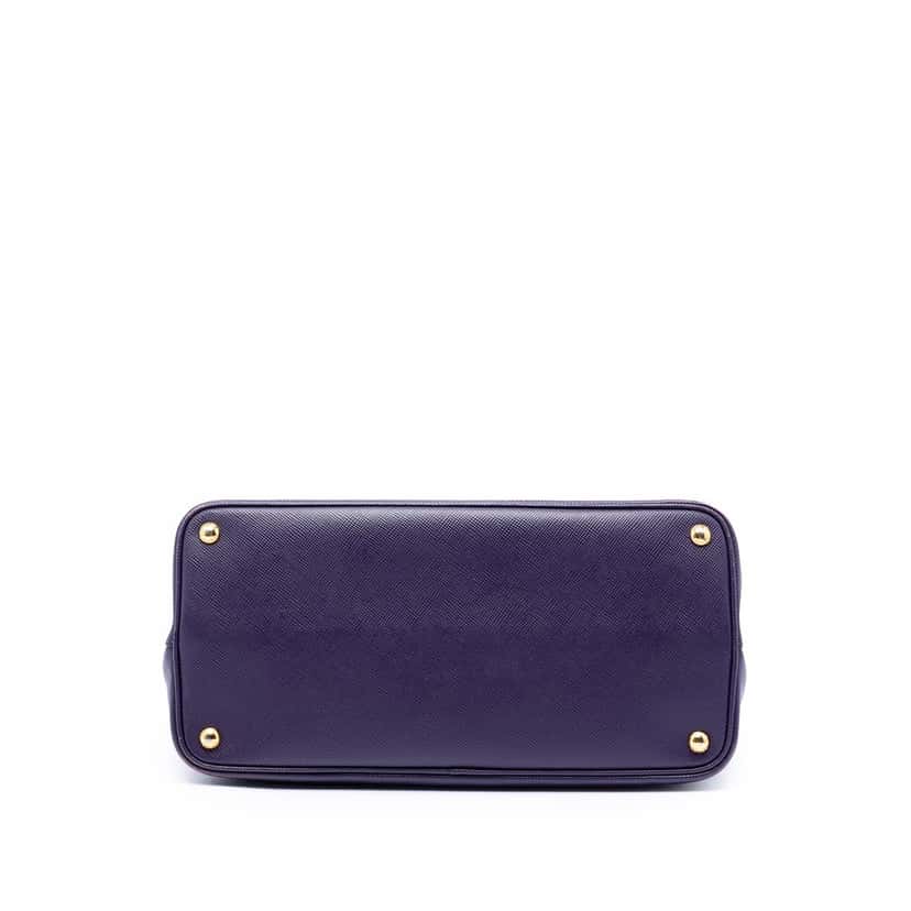 Prada Medium Saffiano Cuir Double Satchel Purple Leather Very good condition - Inside View