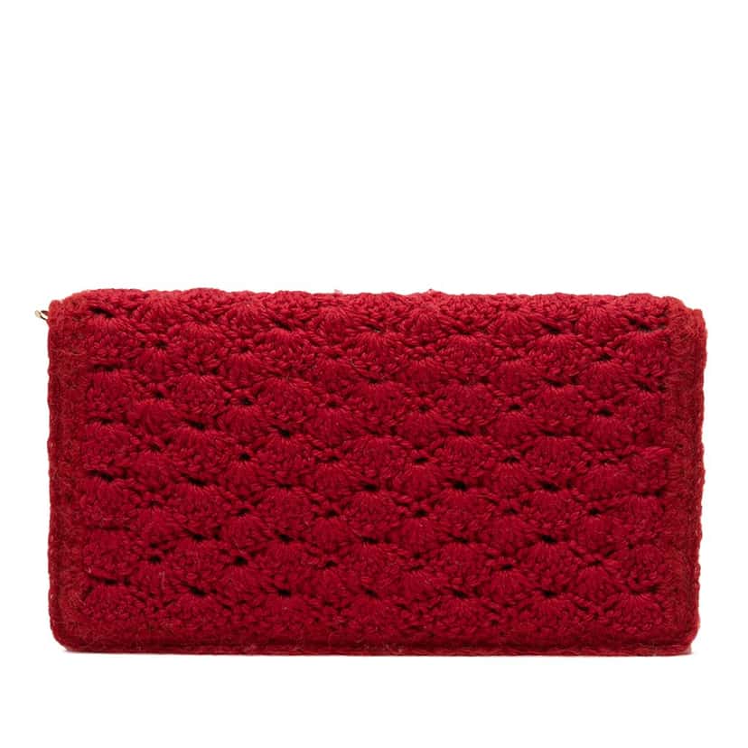 Dolce & Gabbana Crochet Clutch Red Very good condition - Front View
